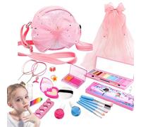 Maquillaje para Niñas,Juguetes De Imitación Realistas Portátiles Y Lavables,Kit De Maquillaje para Ninas Pequenas - para Cumpleaños Navidad Fiestas Nocturnas Eventos Escolares y Obras de Teatro