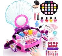 Maquillaje para Niñas, Juguetes Niñas 3 4 5 6 7 8 9 Años Pintauñas Niña Maletin Maquillaje Niña Navidad Regalos Cumpleaños 3 4 5 6 7 8 10 Año Sirenas Juguete