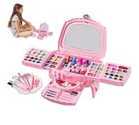 Maquillaje para niños - Complete Washable Real Cosmetics Kit | Safe Natural Little Girl Makeup for age 3-12 | Pretend Play, Travel, Stage, Festival and Activity Practice Set