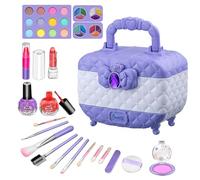 Maquillaje para niños - Estuche de cosméticos Princess Juego de maquillaje para niños pequeños | Kit de maquillaje para niños no tóxico, estuche de cosméticos portátil, maquillaje seguro para juegos d