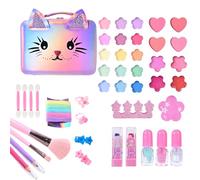 Maquillaje para niños, juguete de princesas auténticas, juego de maquillaje para niños con en forma de gato, para juegos de rol, cumpleaños, y juegos de disfraces