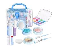 Maquillaje para niños para niñas lavable juguete seguro conjunto de cosméticos con sombra de ojos lápiz labial cepillo accesorios princesa juego de rol para cumpleaños Navidad juego creativo para Kin