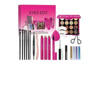 Maquillaje para principiantes, maquillaje - - Profesional kits de maquillaje para los ojos,Máscara, paleta de sombras, pestañas rizado, plantilla de sello de cejas, cepillo de sombras de ojos y más