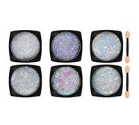 Maquillaje Purpurina Gel HolográFico Lentejuelas de sirena Para Cara y Cuerpo Glitter Flakes Paillette Para Cuerpo Cabello UñAs Brillante Decoración