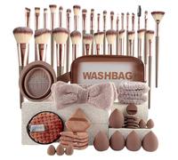 Maquillarse cepillos y esponjas, juego de cepillos de maquillaje | 56x Corredores de sombras de ojos de correcto de 56X Cepillos de aplicador | Accesorios de herramientas de belleza con esponja de lic