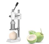 Máquina abridora de cocos, herramienta for abrir cocos, cortadora de cocos de acero inoxidable, cortadora vertical de cocos, base de fundición for uso comercial doméstico.(White)
