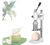 Máquina abridora de cocos, herramienta for abrir cocos, cortadora manual de cocos, fácil de abrir cocos jóvenes, acero inoxidable + base de fundición for uso comercial doméstico.(White)