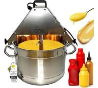 Máquina agitadora automática de salsas, batidora eléctrica comercial de alimentos con olla de acero inoxidable de 10 L y doble barra de agitación para ketchup, mermelada y salsa de chile