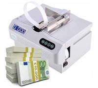 Máquina agrupadora de billetes, herramienta de flejado de divisas para encuadernación cruzada automática pequeña, solución eficiente de flejado de paquetes de divisas para bancos