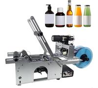 Máquina aplicadora de etiquetas semiautomática | Máquina etiquetadora manual de botellas redondas | Aplicador de calcomanías para botellas de vidrio y plástico | 30 etiquetas por minuto