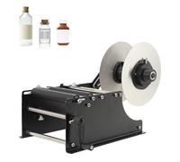 Máquina aplicadora manual de etiquetas, etiquetadora de botellas de manivela con asa, 15-20 piezas por minuto, ancho ajustable de 10-110 mm, adecuada para varios diámetros de botellas