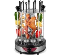 Máquina Asador Vertical para Kebab Eléctrica, Parrilla Giratoria con Tenedores, Barbacoa Interior Sin Humo para Pollo Brochetas y Asados(26x45cm)