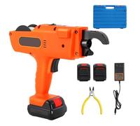 Máquina atadora de varillas de refuerzo de 8 mm a 34 mm, retorcedora de alambre con desnudos automáticos, 2 baterías recargables, ajuste de la tensión del manguito de posicionamiento(Orange)