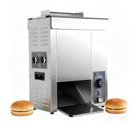 Máquina automática comercial de hamburguesas, tostadas y panecillos, temperatura y grosor ajustables para servicio de alimentos, ideal para restaurantes y cafeterías