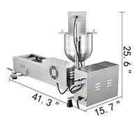 Máquina automática comercial for hacer donas, tolva de 7L, máquina for acero inoxidable, moldes 3 tamaños, freidora, electrodomésticos cocina Resistente a la Corrosión(3KW)