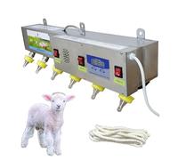 Máquina automática de alimentación de cordero, 6 comederos de pezón con simulación de sonido, alimentador de temperatura constante de acero inoxidable para corderos recién nacidos