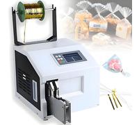 Máquina automática de atar bolsas comercial con alambre metálico, 0.2-1.2 pulgadas ajustable, carrete de bobinado de acero inoxidable de pantalla de 4.3 pulgadas para alimentos, manualidades