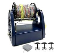 Máquina automática de bobinado de hilo, rueda giratoria eléctrica de 800 RPM para principiantes, incluye 3 bobinas, pedal de pie, no requiere instalación para lana, algodón, seda