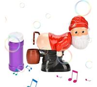 Máquina Automática De Burbujas - Máquina De Burbujas Luminosa En Forma De Papá Noel | Divertido Soplador De Burbujas Con Sonido | Máquina Eléctrica Portátil Para