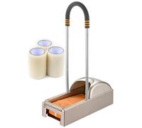 MáQuina AutomáTica de Film para Calzado con Pedal, Dispensador PortáTil AutomáTico de Cubrezapatos Desechables con Recambio de 3 Rollos de Film(2-champagne)