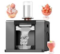 Máquina automática de hielo raspado, motor de 280 W y tambor de acero inoxidable para mayor durabilidad, panel de pantalla táctil con ahorro de energía automático para batidos, postres y uso comercial