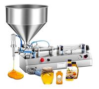 Máquina automática de llenado de líquidos de pasta líquida, llenadora neumática con velocidad ajustable, 1-25 botellas/min, para líquidos y cremas, presión de aire de 0,4 a 0,9 MPa
