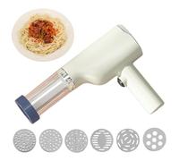 Máquina Automática de Pastas - Cortador de fideos Recargable Exprimidor Automático de Fideos Eléctricos | 6 Moldes Diferentes Moldes Cortador de Fideos para Espagueti Marco