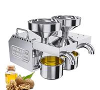 Máquina automática de prensa de aceite de doble salida para semillas de nueces, control inteligente de temperatura de 1600 W, extracción de calor y frío