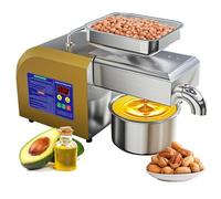 Máquina automática de prensa de aceite, extractor de aceite orgánico para prensado en frío y caliente, panel de control inteligente y pantalla táctil LCD, uso doméstico