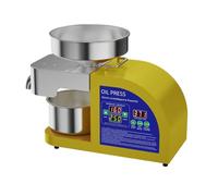 Máquina Automática De Prensa De Aceite Material De Acero Inoxidable Doble Presión Caliente Y Fría 1100W Eléctrica 50-300 ℃ Ajustable Para Varios Frijoles Y Nueces(Amarillo)