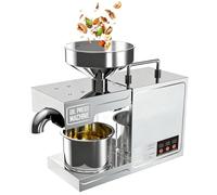 Máquina automática de prensa de aceite para uso comercial y doméstico, prensa en frío y caliente de un solo toque, alto rendimiento de aceite, extractor de acero inoxidable para nueces y semillas