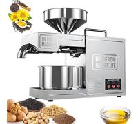 Máquina automática de prensa de aceite, prensa fría y caliente con acero inoxidable 304, extractor de aceite comercial/doméstico para sésamo, coco, aguacate, semillas de lino, más de 20 nueces y