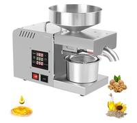 Máquina automática de prensado de aceite frío y caliente, extrusora de aceite de acero inoxidable con pantalla LCD para aceite, sésamo, cacahuetes, girasol, nueces domésticas y comerciales