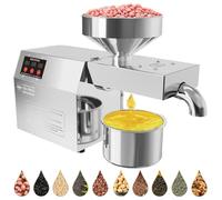 Máquina automática de prensado de aceite para extracción de prensado en frío, diseño de acero inoxidable para uso doméstico, ideal para varias semillas y hierbas