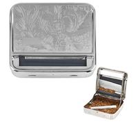 Máquina Automática de Rodamiento de Cigarrillos - Caja para Almacenamiento de Tabaco con Fabricante de Rodillo, Regalos, Plata, 70