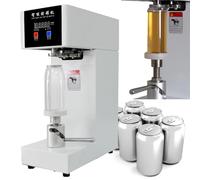Máquina automática de sellado de latas, 180 W con contador inteligente, altura ajustable para plástico, latas de aluminio, sellado de vasos de lata (5,5 cm de diámetro, 14-21 cm de altura)