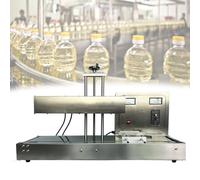 Máquina automática de sellado de papel de aluminio, inducción electromagnética continua para un sellado seguro de tapas de botellas, ideal para varios tamaños de frascos
