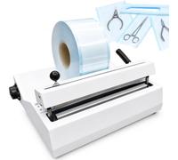 Máquina automática de sellado térmico, ajustable de 0 a 300 °C, 300 mm, calefacción PTC, ancho de ranura de 12 mm, apagado automático de 30 minutos para dental, belleza, embalaje de laboratorio