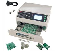Máquina automática de soldadura por reflujo, calentador infrarrojo de 800 W con circulación de aire caliente, 180 x 235 mm para soldadura PCB SMT y producción de lotes pequeños