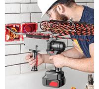 Máquina automática de tendido de alambre, extractor de cables de 15 m con fuerza de tracción de 150 kg, extractor de cables eléctrico de 21 V para construcción hidroeléctrica
