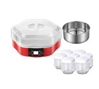 Máquina automática de yogur con control digital y vasos de vidrio para yogur casero