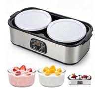 Máquina automática de yogur digital de 2 litros, máquina automática de yogur con 2 vasos, mermelada, helado y pudin, yogurt, queso, natto, vino de arroz