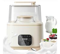 Máquina automática de yogur, máquina de fermentación multifuncional de 1 L + 2 L con 5 programas preestablecidos | para yogur casero, vino de arroz y vinagre de frutas | Panel táctil LED