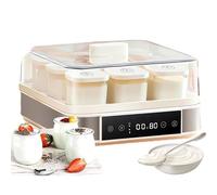 Máquina automática de yogurt con control digital y temperatura ajustable, 9 tarros de vidrio de acero inoxidable para yogur casero