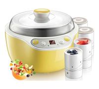 Máquina automática de yogurt de 1000 ml, máquina termostática de 20 W con 4 tazas de cerámica para hacer yogur y queso en casa, conveniente y fácil de usar