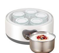Máquina automática de yogurt, máquina de yogur,Reutilizable 5 tazas de yogur con tapa | Incubadora de yogur casera, envases automáticos para hombres y mujeres caseros