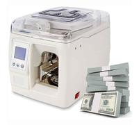 Máquina automática for agrupar billetes, flejadora de billetes con pantalla LCD, 1,5 s/vez, encuadernadora rápida de efectivo, 2 cm de ancho, for bancos, comercios y centros de efectivo.
