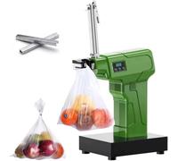 Máquina automática for atar bolsas,Máquina selladora de bolsas de plástico comercial con pantalla LED,Sellado por inducción,Seguridad antipellizcos,Para mercados de alimentos frescos y verduras(Green)