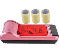 MáQuina AutomáTica para Fabricar Film para Calzado, Dispensador de Cubrezapatos Desechables con 3 Rollos de Recambio de Film para Envolver Calzado(4-pink)