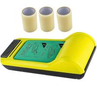 MáQuina AutomáTica para Fabricar Film para Calzado, Dispensador de Cubrezapatos Desechables con 3 Rollos de Recambio de Film para Envolver Calzado(4-yellow)